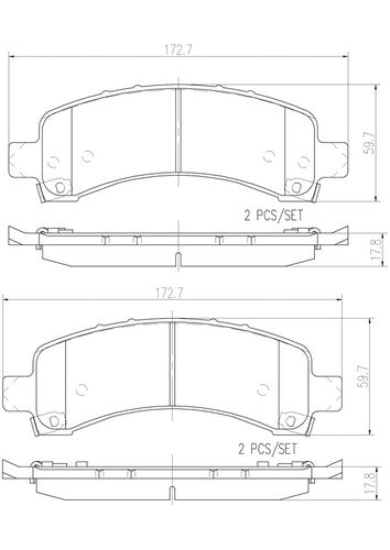 Brembo Rear Ceramic Brake Pads Fits 2002-2006 Chevrolet Tahoe 4 Piece P10055N