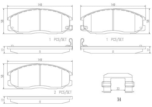 Brembo P30013N NAO BRAKE PADS