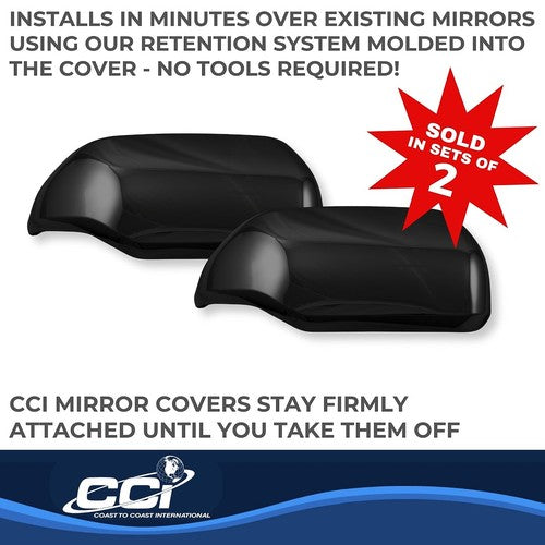 Coast To Coast MC67553RBK Exterior Mirror Full Cover Gloss Black ABS Set Of 2