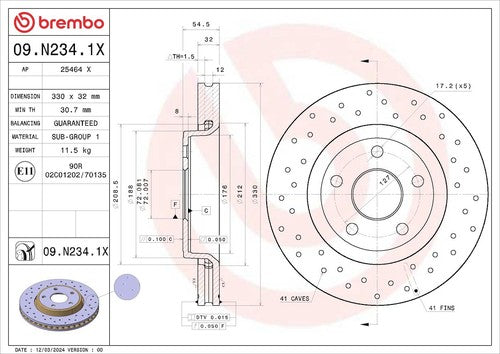 Brembo 09N2341XC02 Xtra DISC BRAKE KIT