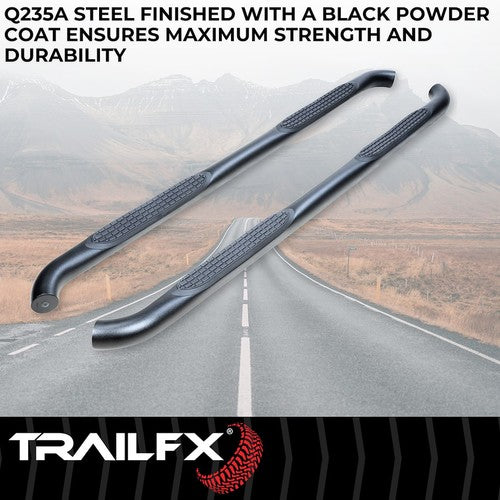 TrailFX A0063T TFX Round Tube Side Steps NERF BAR ROUND 3"