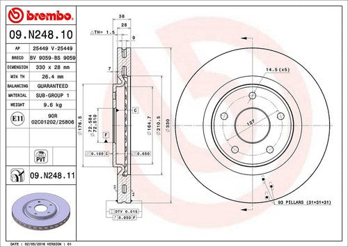 Brembo 09N24811C02  BRAKE ROTORS