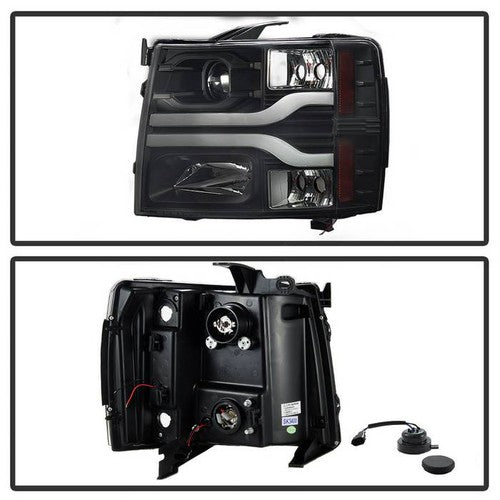 Spyder Chevy Silverado 1500 07-13 Version 3 Projector Headlights - Black PRO-YD-