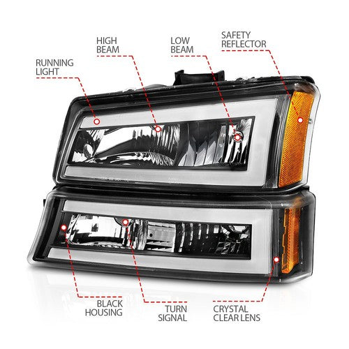 ANZO USA 111501 Crystal HEADLIGHT ASSEMBLY