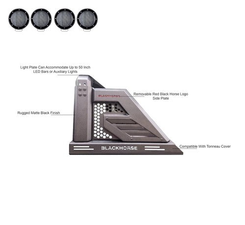 Black Horse Offroad AR2-05B-PLFB Armour II ROLLBAR