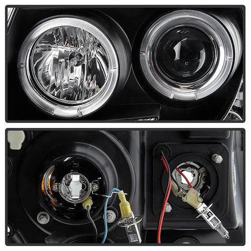 Spyder 5011916 Headlight Assy Projector Beam w/LED Halo H1 High/ Low Beam Qty 2