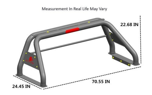 Black Horse Offroad RB001SS Tubular Polished Stainless Steel Truck Bed Bar