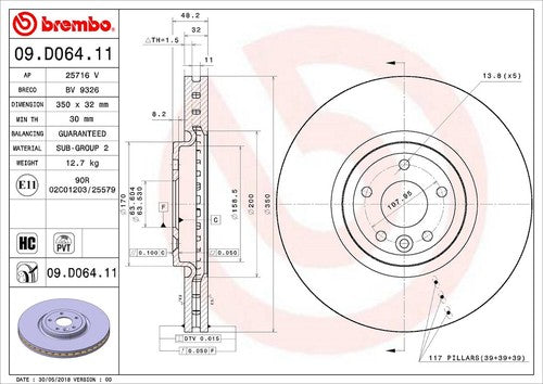 Brembo 09D06411C02  BRAKE ROTORS