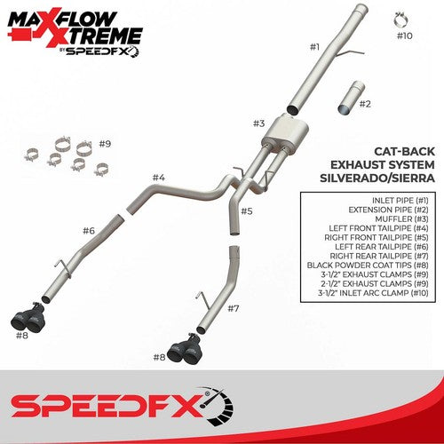 SpeedFX 50102 MaxFlow Xtreme Cat Back System EXHAUST SYSTEM