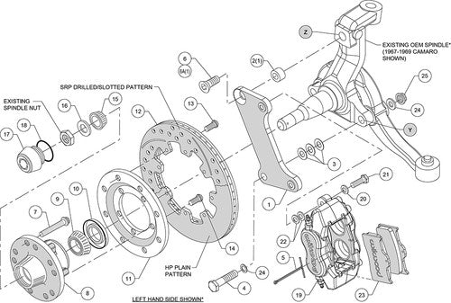Wilwood Brakes 140-7675-DR Forged Dynalite Big Brake BRAKE KIT CONVERSION