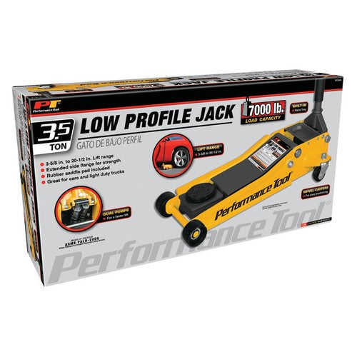 Performance Tool W1645 Professional Low-Profile Swiveling Floor Jack, 3.5-Ton Ca