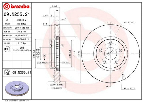 Brembo 09N25521C02  BRAKE ROTORS