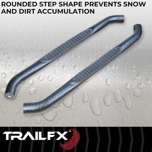 TrailFX A0027T TFX Round Tube Side Steps NERF BAR ROUND 3"