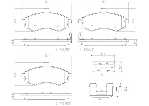 Brembo P30020N NAO BRAKE PADS