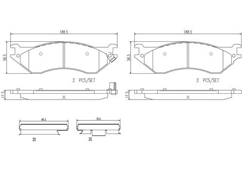 Brembo Front Ceramic Brake Pads Fits 2000-2003 Ford F-150 4 Pc Brakes P24103N