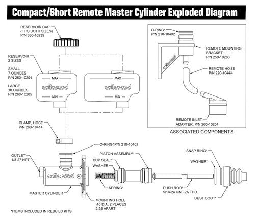 Wilwood Brakes 260-10374  BRAKE MASTER CYLINDER