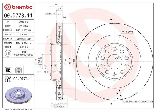 Brembo 09D77311C02 Prime DISC BRAKE KIT