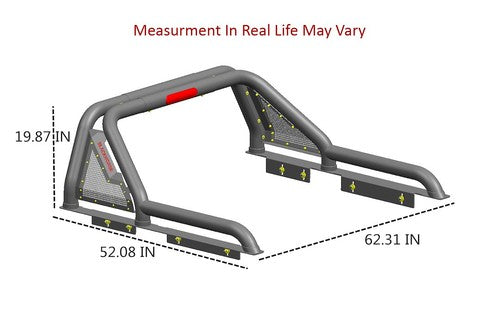 Black Horse Offroad GLRB-03B-PLB  Truck Bed Bar