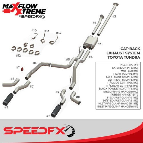 SpeedFX 50800 MaxFlow Xtreme Cat Back System EXHAUST SYSTEM