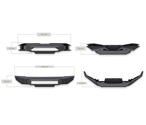 Black Horse Offroad AFB-FR19-BU Armour II BUMPER TRUCK FRONT