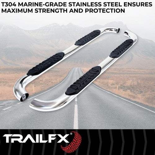 TrailFX A1002S TFX 4" Oval Tube Side Steps NERF BAR OVAL 4"