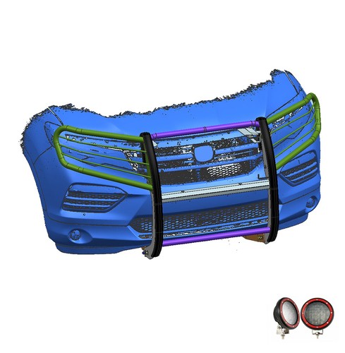 Black Horse Offroad 17H151402MA-PLFR  GRILL GUARD