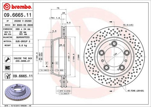 Brembo 09666511C02  BRAKE ROTORS