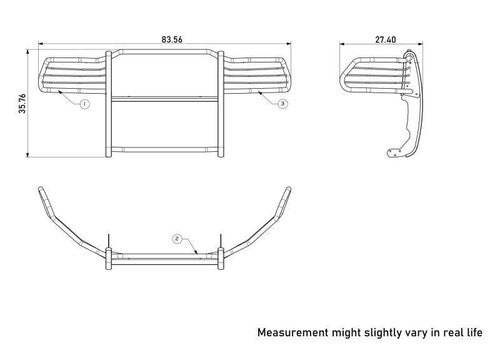 Black Horse Offroad 17DG109MA  GRILL GUARD