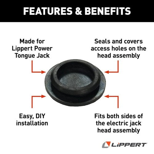 Lippert Components 225875 Trailer Tongue Jack Plug Side Plug Black Single