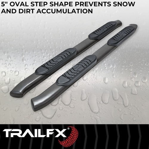 TrailFX A7103T TFX 5" Oval Bent Side Bars NERF BAR OVAL 5"