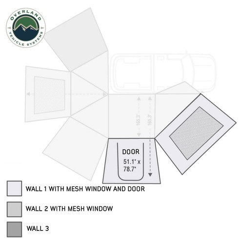 Overland Vehicle Systems 18129910 Nomadic AWNING ACCESSORIES OA