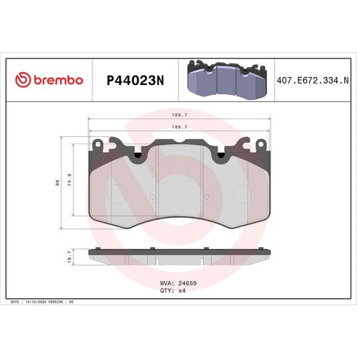 Brembo Front Ceramic Brake Pads Fits 2010-2021 Land Rover Range Rover P44023N