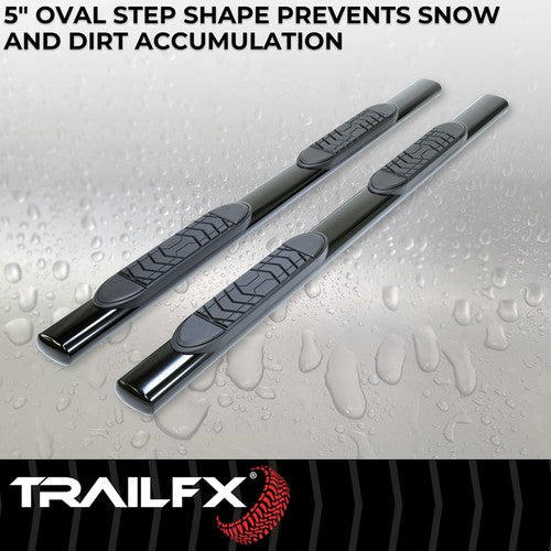 TrailFX A7013B TFX 5" Oval Straight Side Bars NERF BAR OVAL 5"