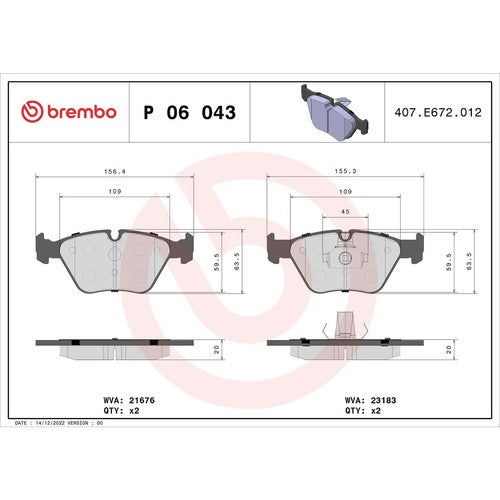 Brembo Front Low-Metallic Brake Pads Fits 2004-2010 BMW X3 Brake Pads P06043