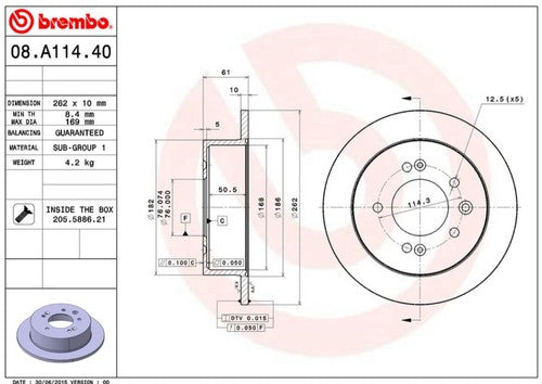 Brembo 08A11440C02  BRAKE ROTORS