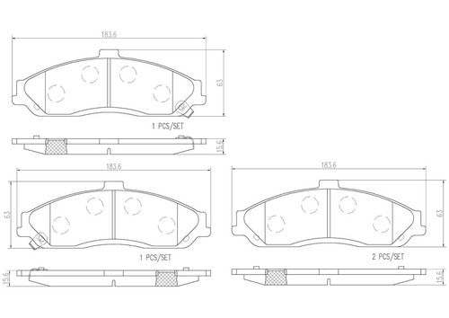 Brembo Front Ceramic Brake Pads Fits 1997-2013 Chevrolet Corvette 4 Pc P10052N