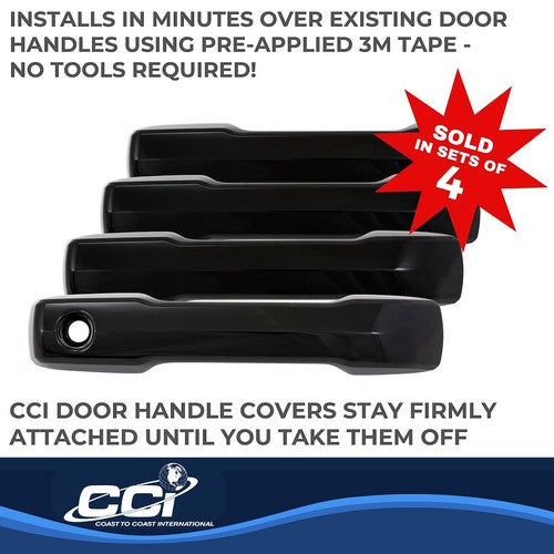 Coast To Coast DH68593BBK Exterior Door Handle Cover Gloss Black Set Of 4