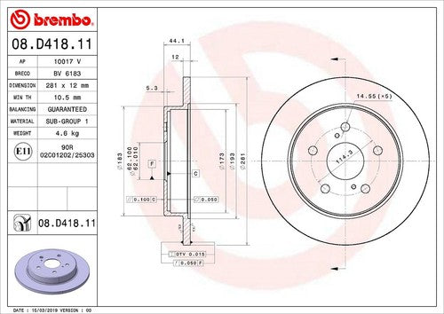 Brembo 08D41811C02  BRAKE ROTORS
