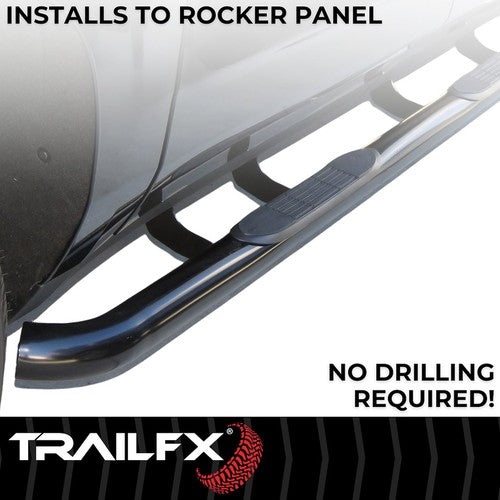 TrailFX 1150540073 TFX Round Tube Side Steps NERF BAR ROUND 3"