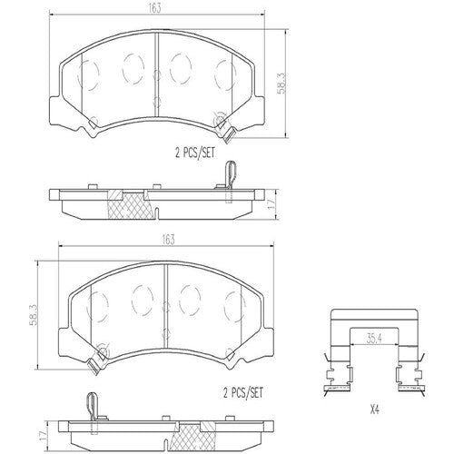 Brembo Front Ceramic Brake Pads Fits 2006-2013 Chevrolet Impala 4 Piece P10044N