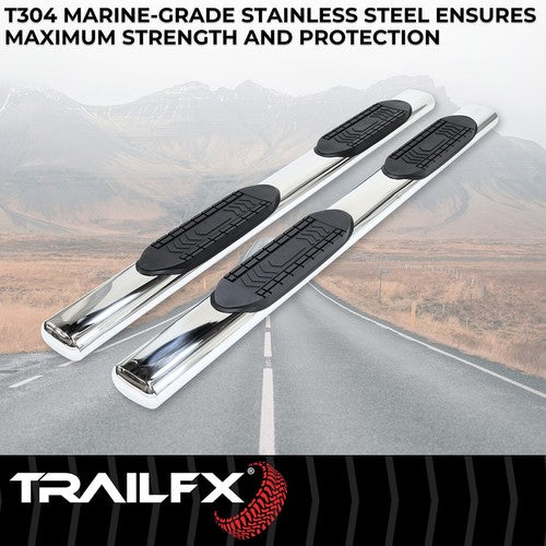 TrailFX A8221S TFX 6" Oval Straight Side Bars NERF BAR OVAL 6"