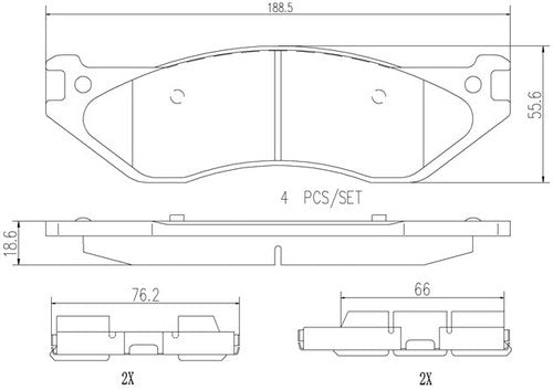 Brembo Front Ceramic Brake Pads Fits 2002-2005 Dodge Ram 1500 4 Piece P18026N