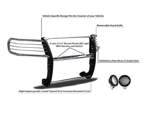 Black Horse Offroad 17A098900MSS-PLFB  GRILL GUARD
