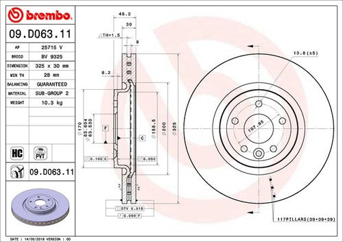 Brembo 09D06311C02  BRAKE ROTORS