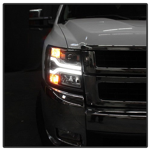 Spyder Chevy Silverado 1500 07-13 Version 3 Projector Headlights - Black PRO-YD-