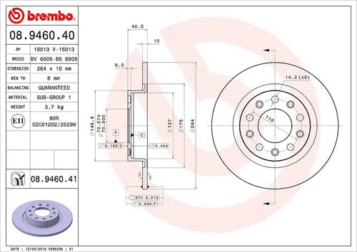 Brembo 08946041C02  BRAKE ROTORS