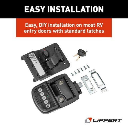 Lippert Components 2022114114 Entry Door Handle For RV Travel Trailer Door