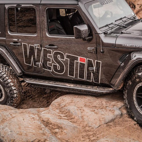 Westin 42-6025 Black Steel Flat Rocker Panel Guard