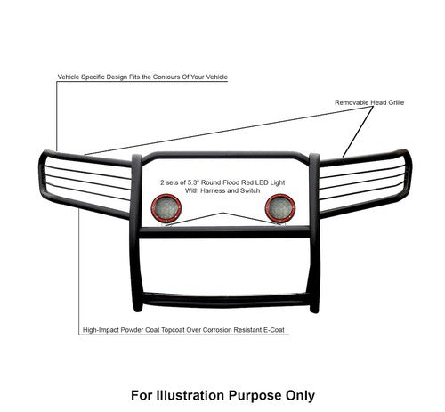 Black Horse Offroad 17H151402MA-PLFR  GRILL GUARD