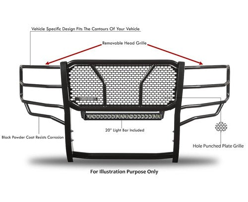 Black Horse Offroad RU-FOF116-B-K2 Rugged Series GRILL GUARD